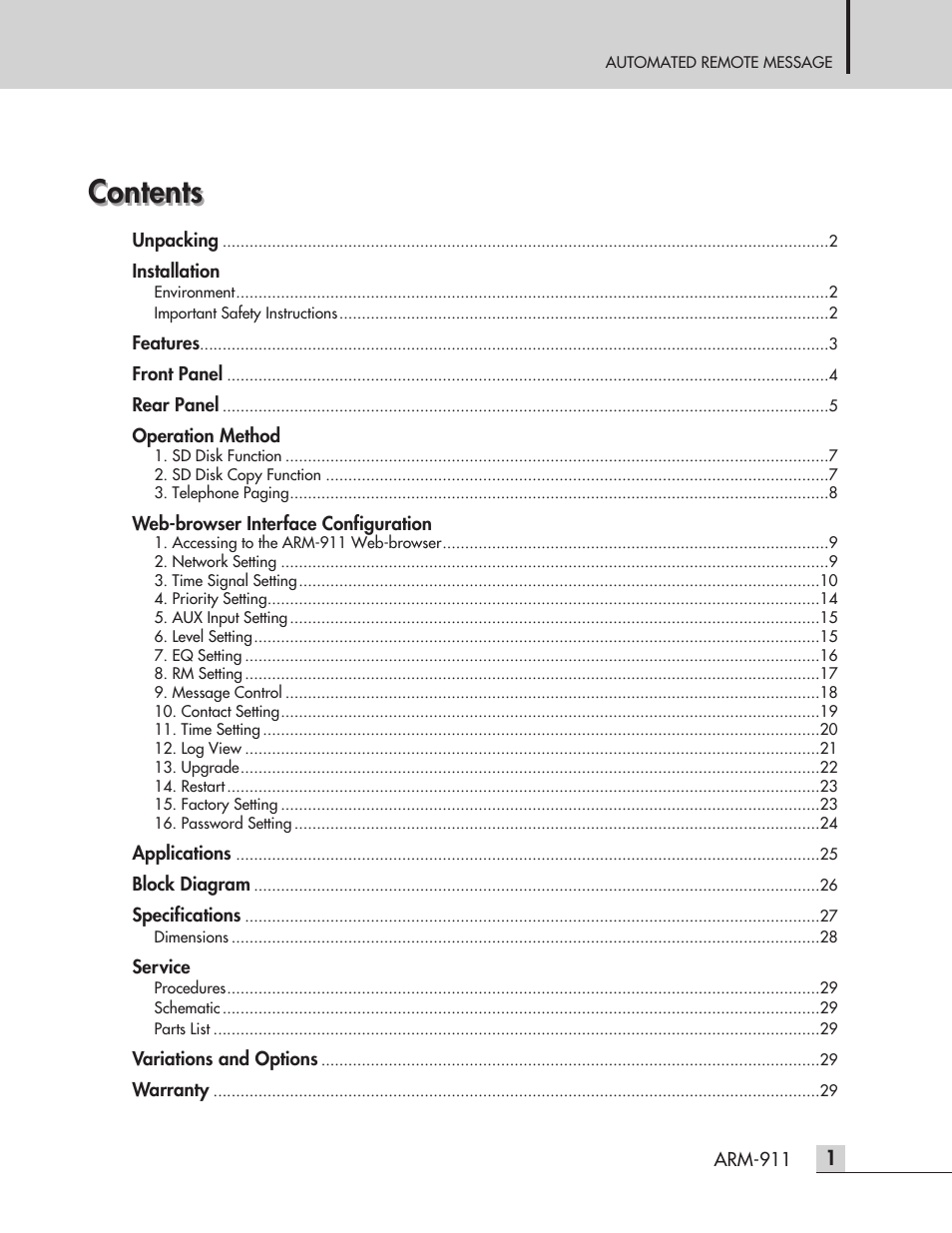 Inter-M ARM-911 User Manual | Page 4 / 32