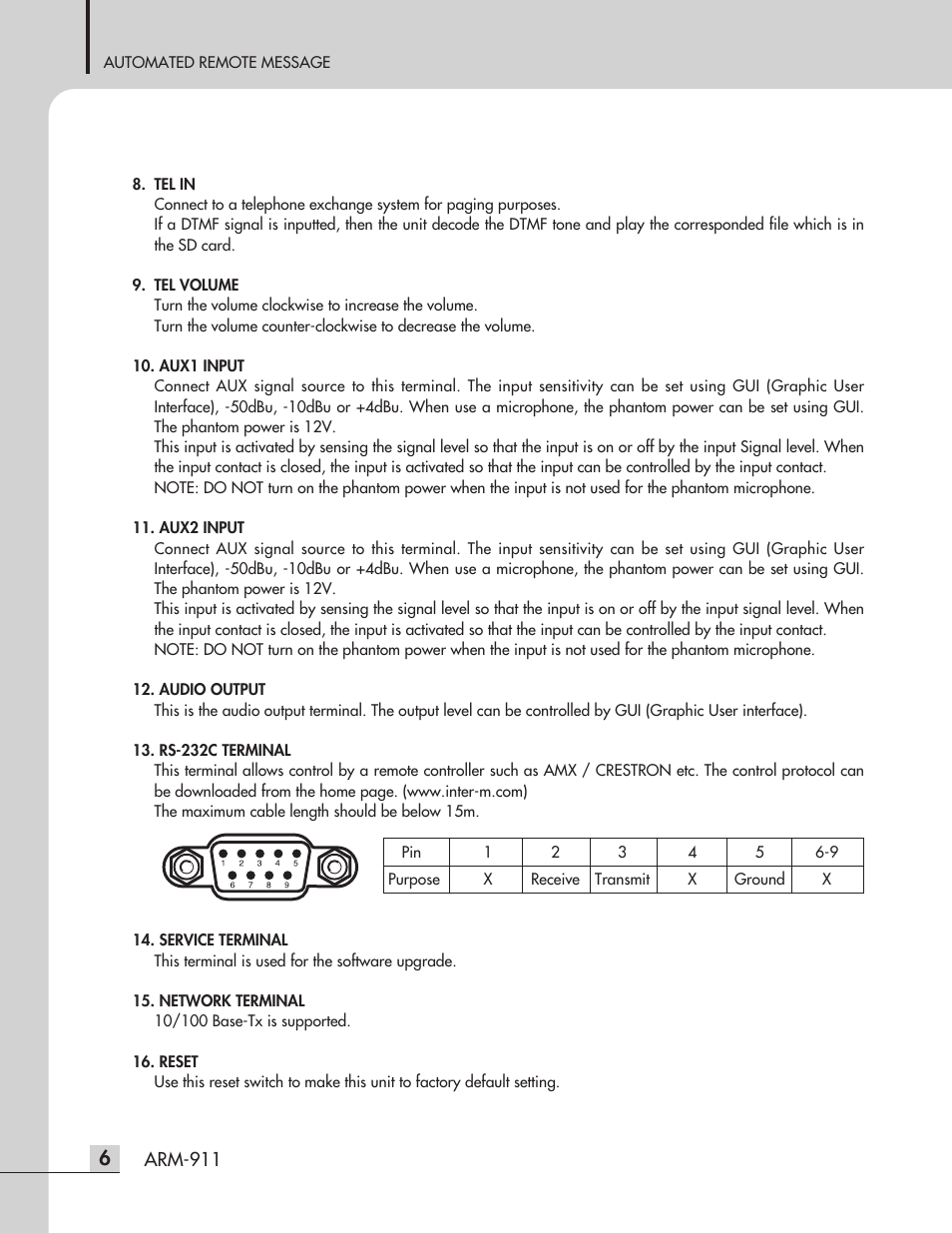 Inter-M ARM-911 User Manual | Page 9 / 32