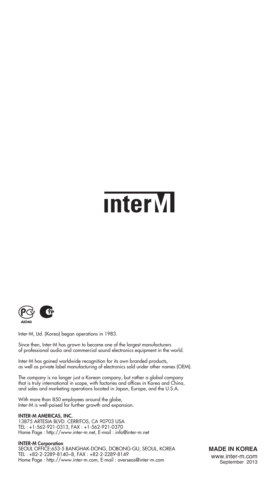 Inter-M RM-911D User Manual | 27 pages