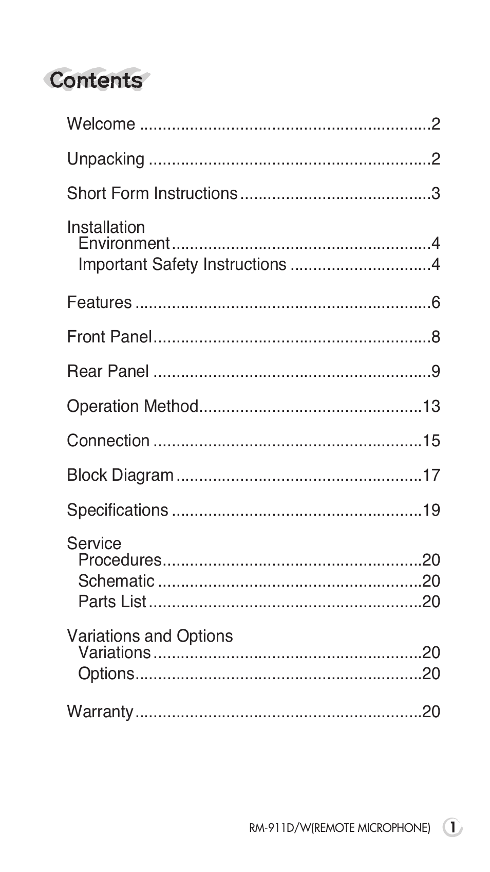 Inter-M RM-911D User Manual | Page 4 / 27