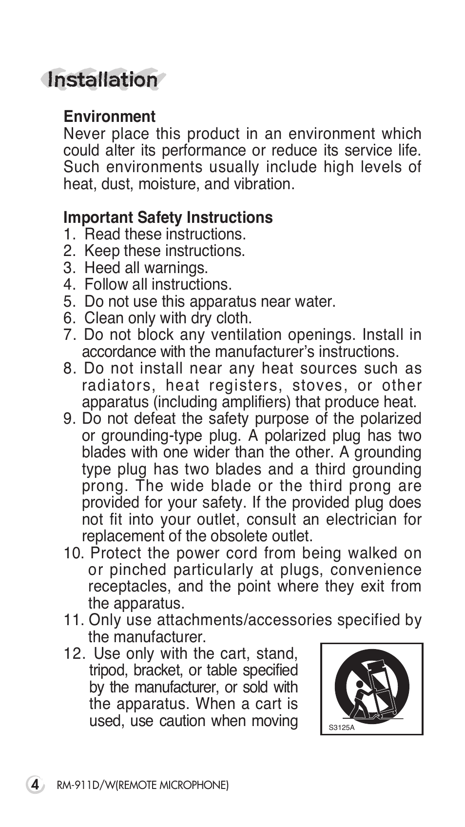 Installation | Inter-M RM-911D User Manual | Page 7 / 27