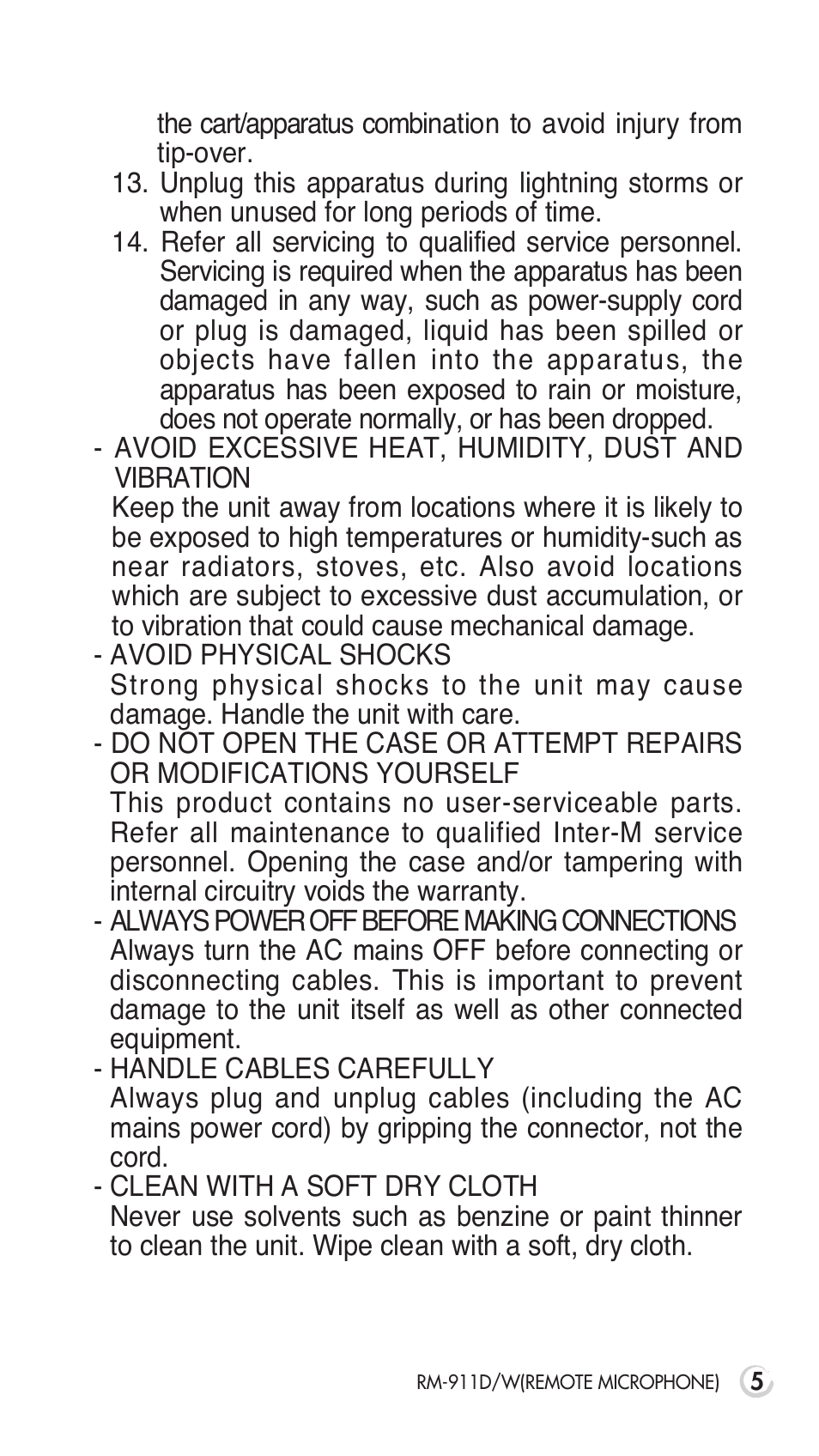 Inter-M RM-911D User Manual | Page 8 / 27