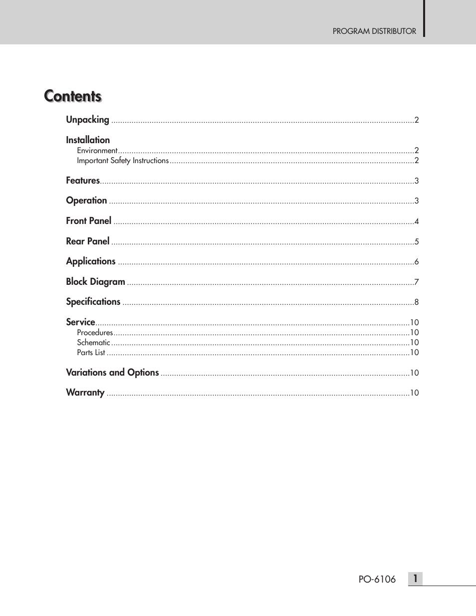 Inter-M PO-6106 User Manual | Page 3 / 16