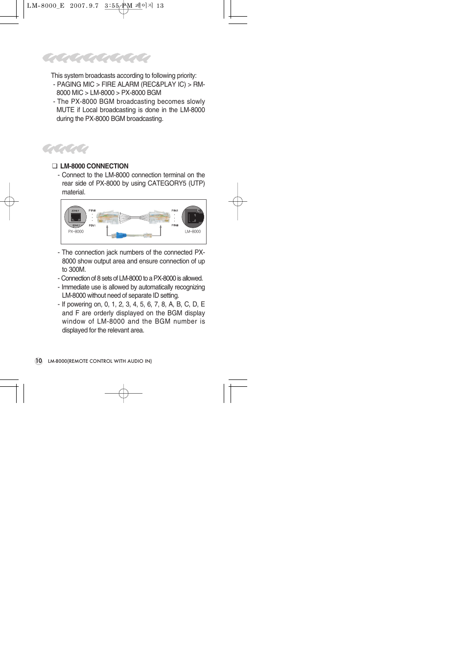 Priority of broadcasting, Operation | Inter-M LM-8000 User Manual | Page 12 / 20