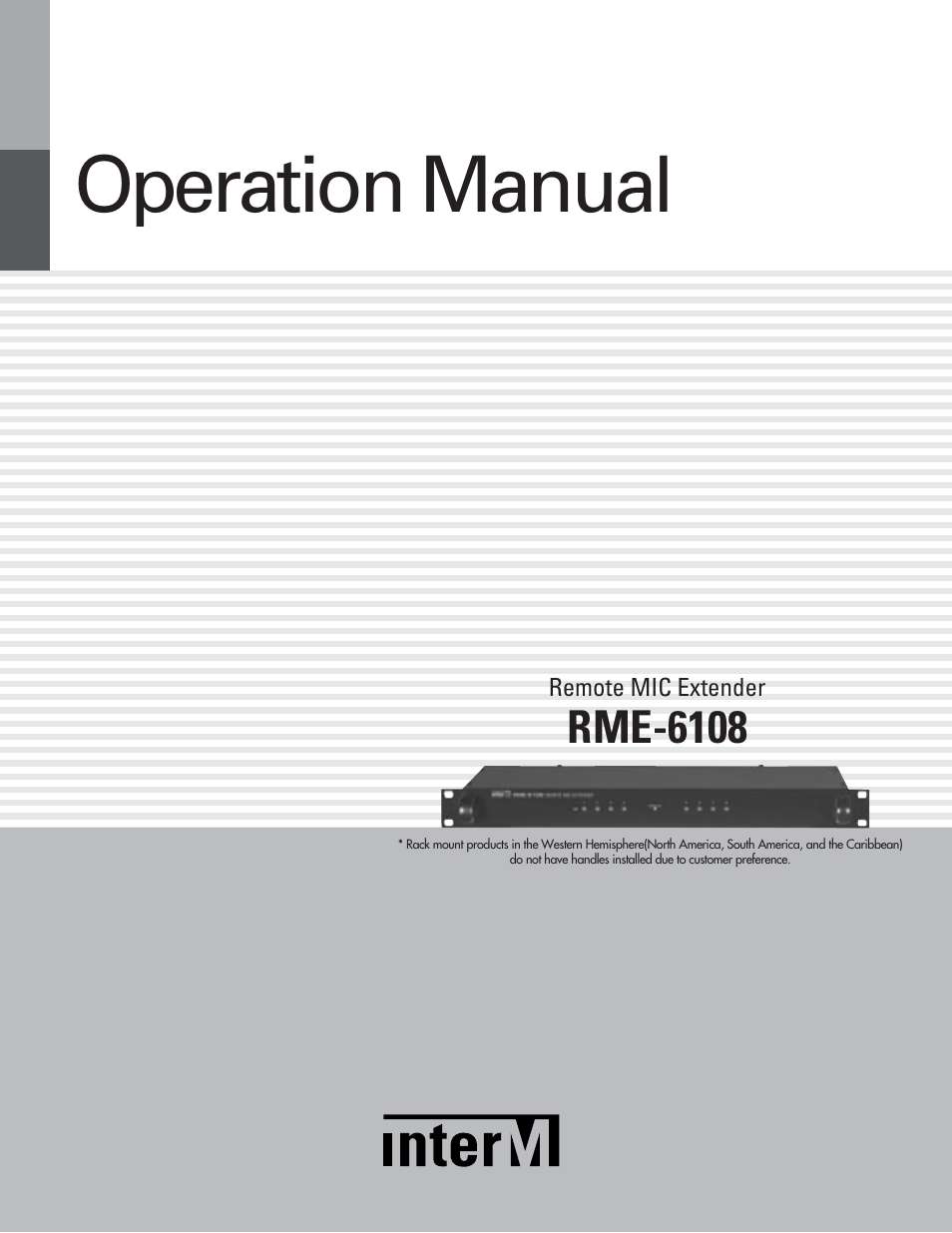 Inter-M RME-6108 User Manual | 16 pages