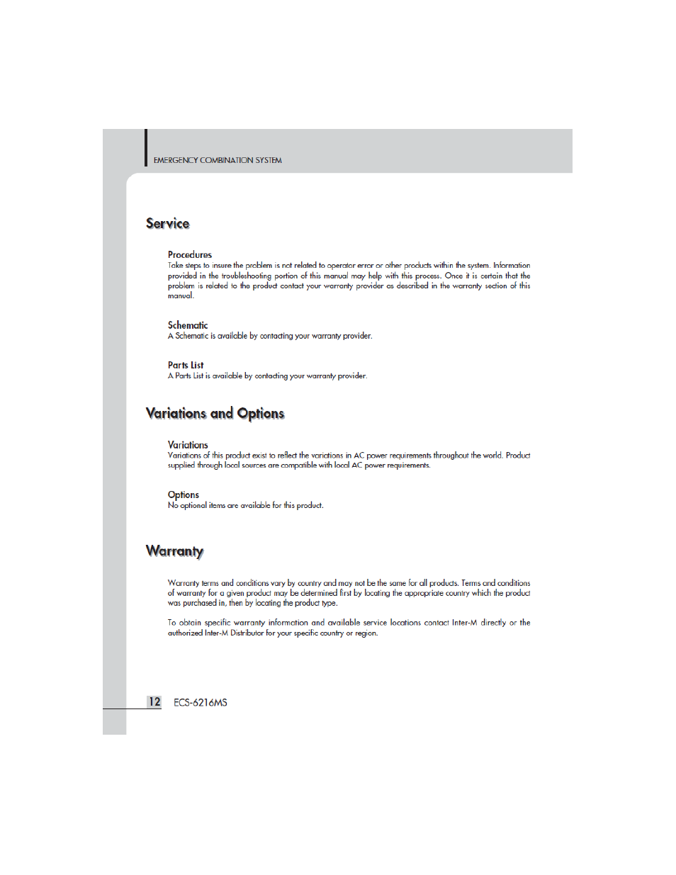 Inter-M ECS-6216S User Manual | Page 14 / 14