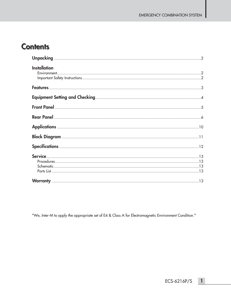 Inter-M ECS-6216P User Manual | Page 3 / 16