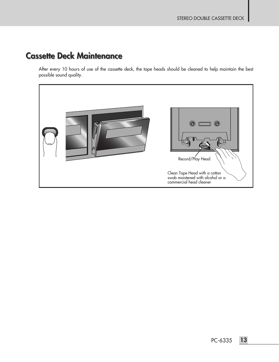 Cassette deck maintenance | Inter-M PC-6335 User Manual | Page 15 / 24