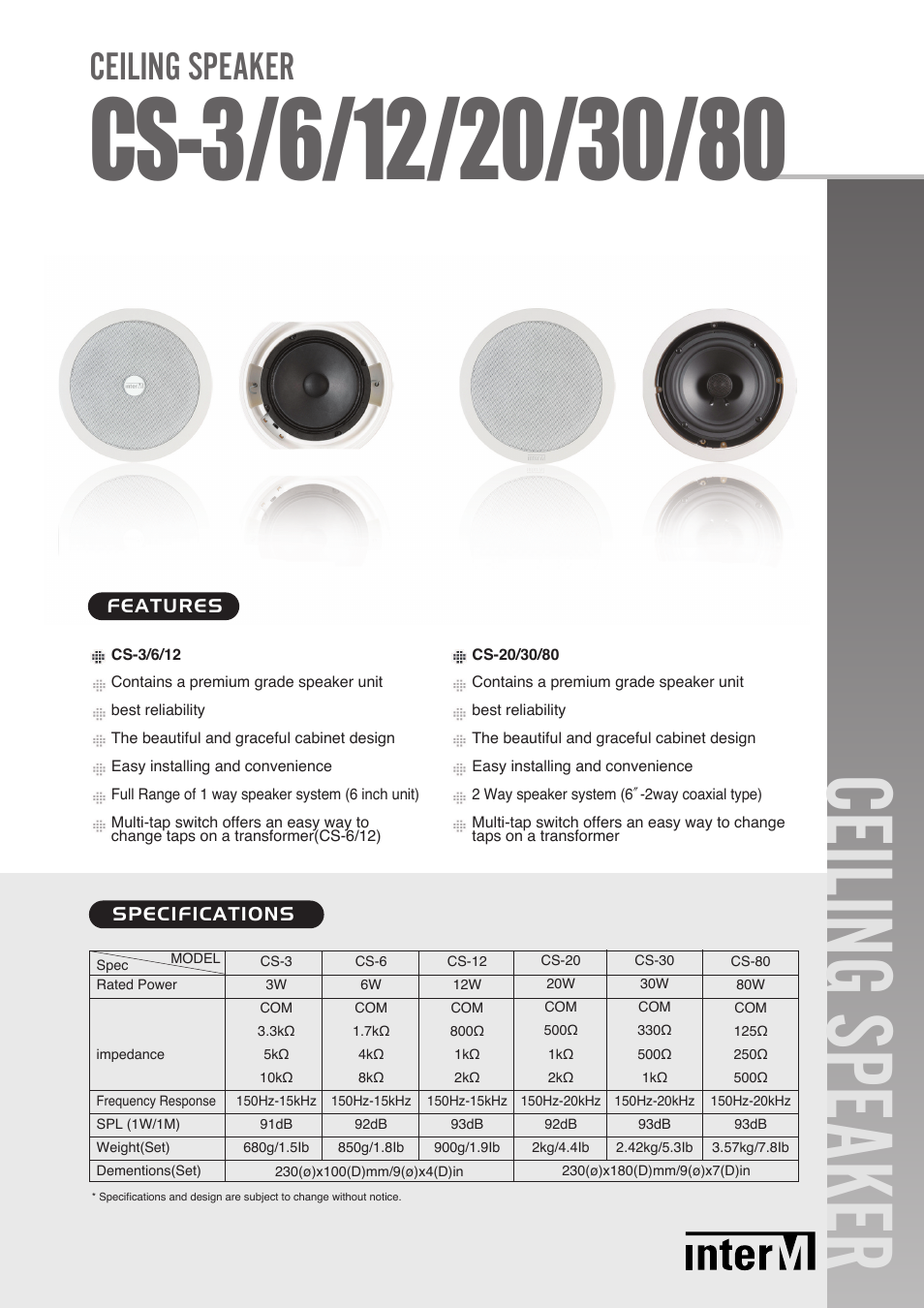 Inter-M CS-12 User Manual | 4 pages