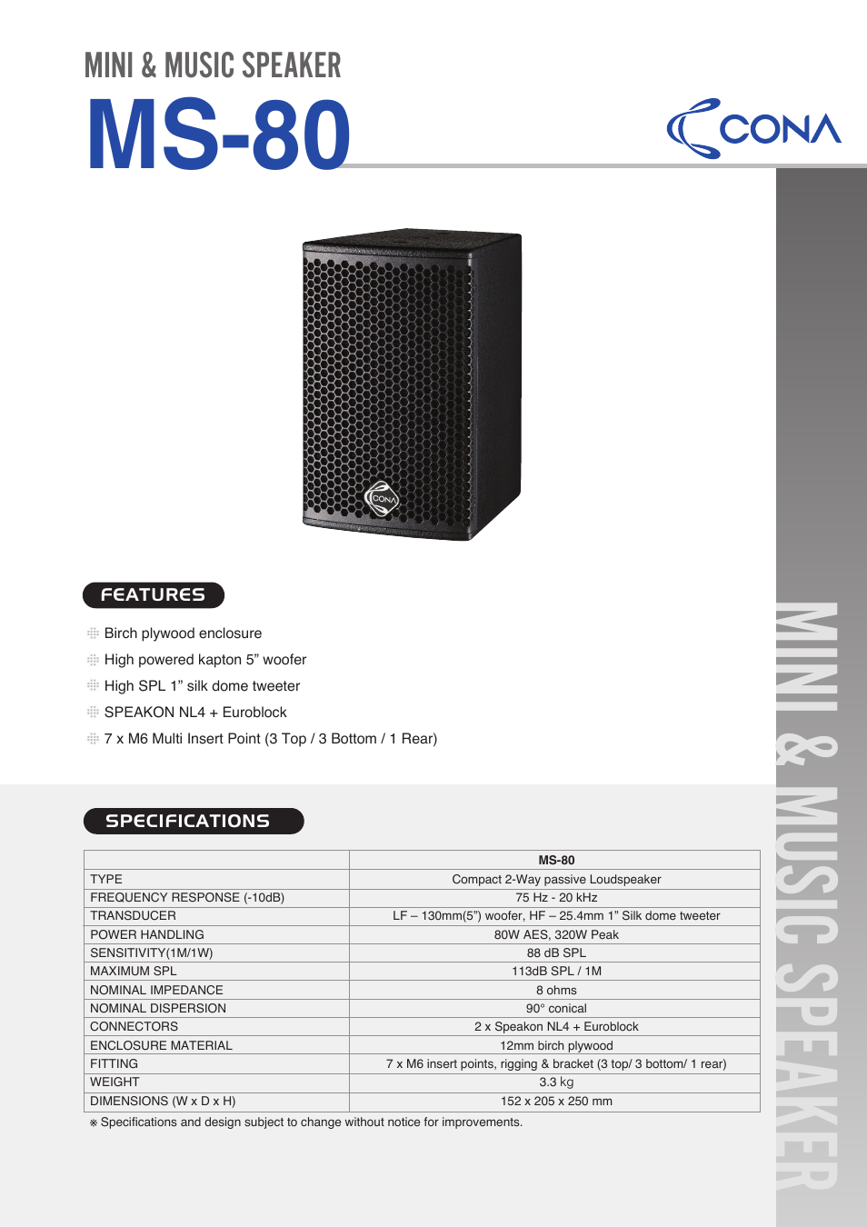 Inter-M MS-80 User Manual | 2 pages