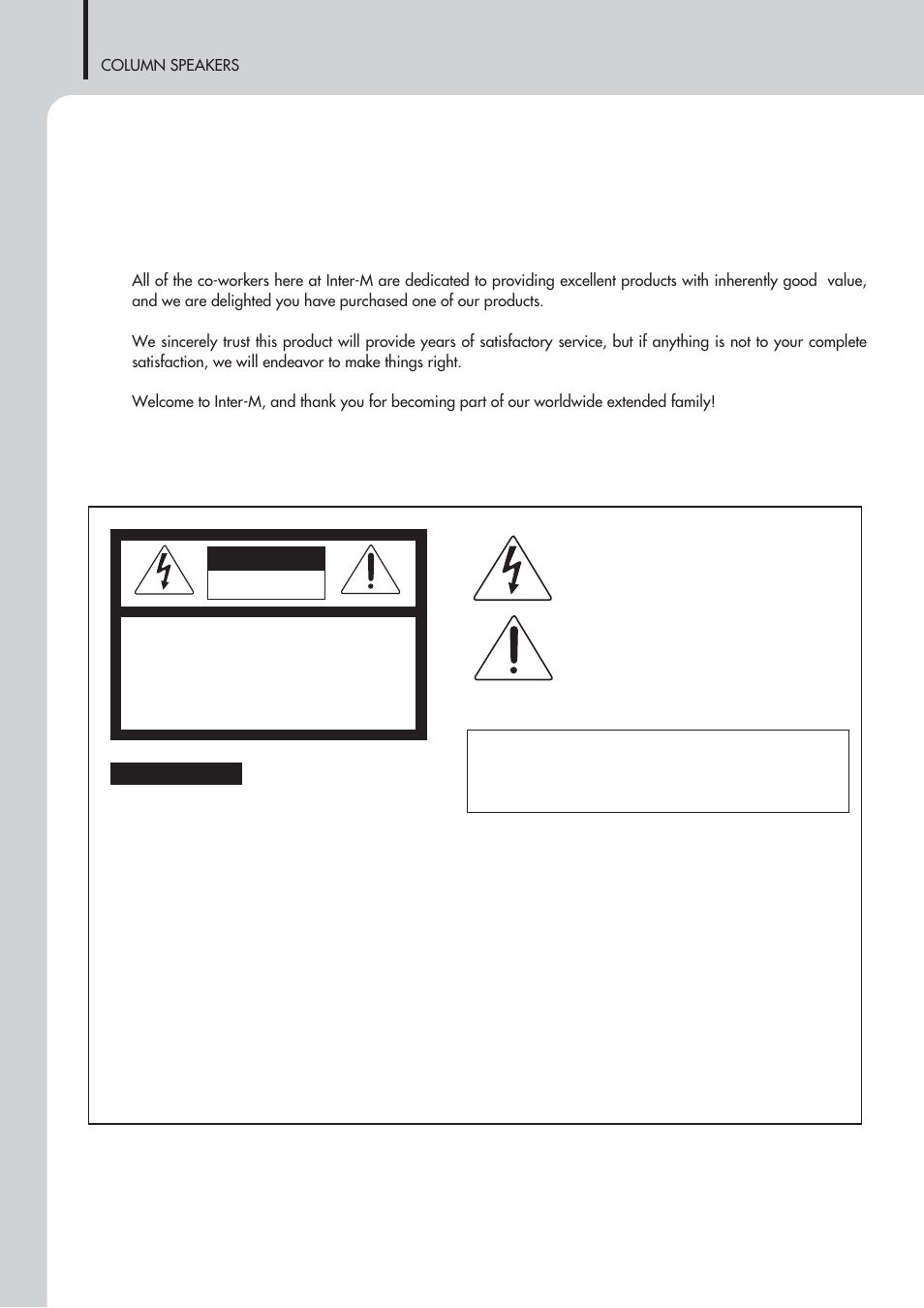 Welcome, Warning | Inter-M CU-940H User Manual | Page 11 / 22