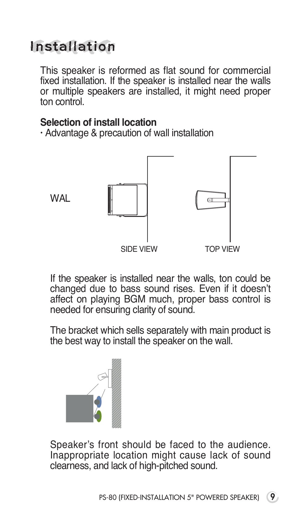 Installation | Inter-M PS-80 User Manual | Page 11 / 20