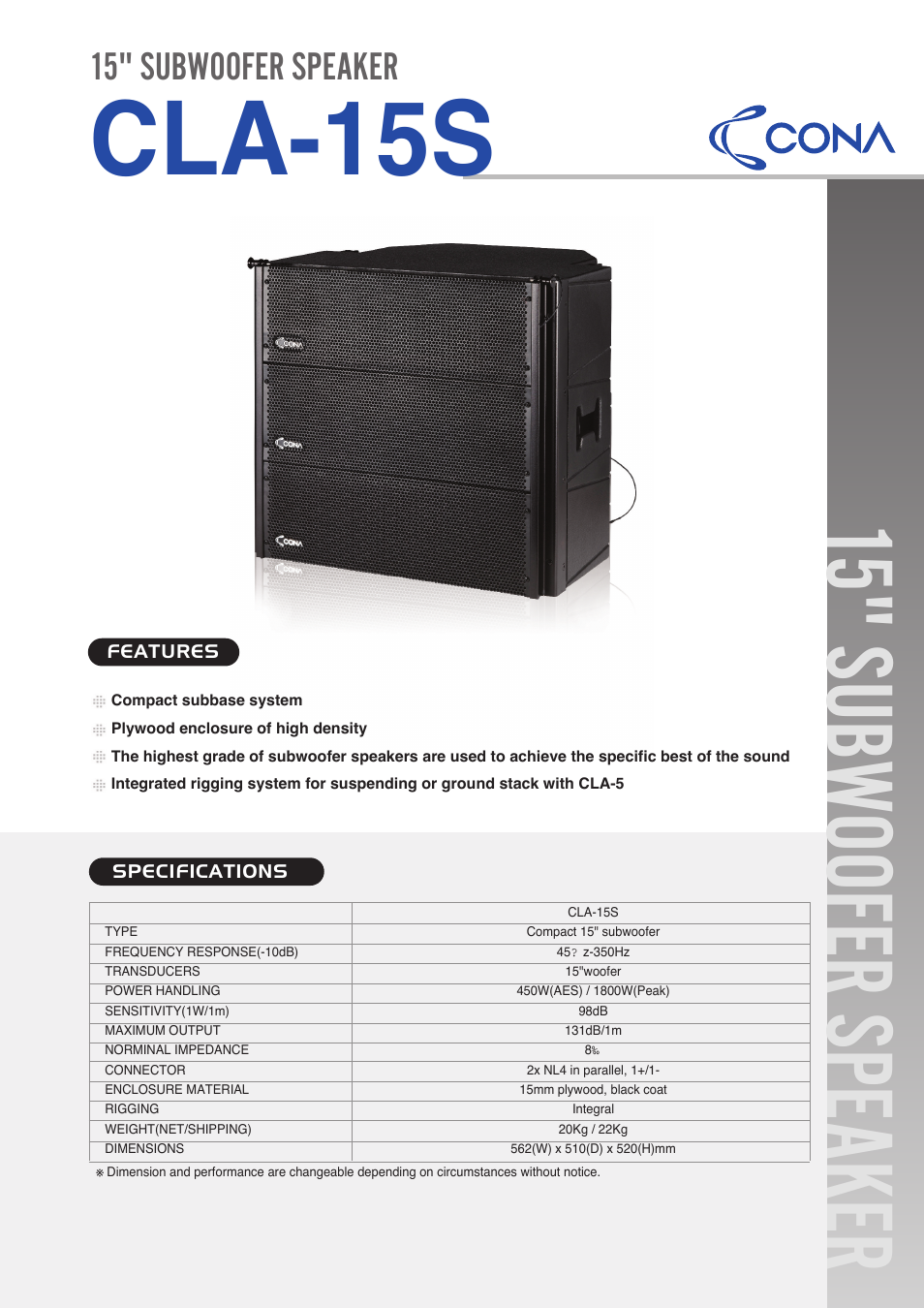 Inter-M CLA-15S User Manual | 2 pages