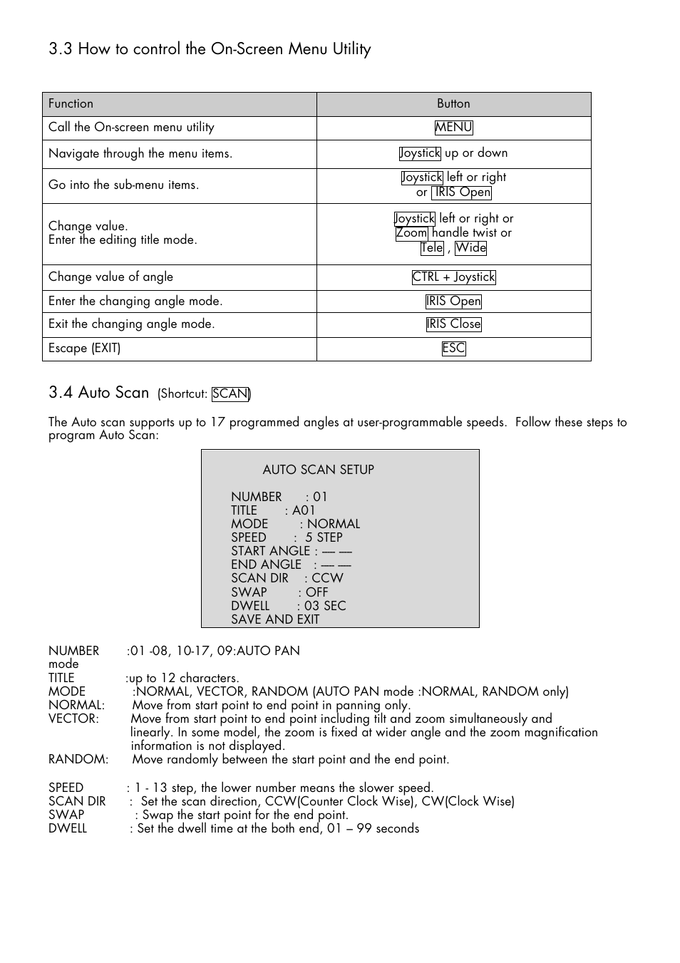 3 how to control the on-screen menu utility, 4 auto scan | Inter-M HDRC-Z440 User Manual | Page 12 / 36