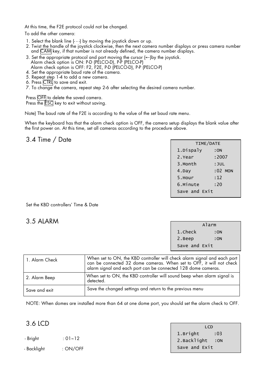 4 time / date, 5 alarm, 6 lcd | Inter-M HDCC-400 User Manual | Page 21 / 48