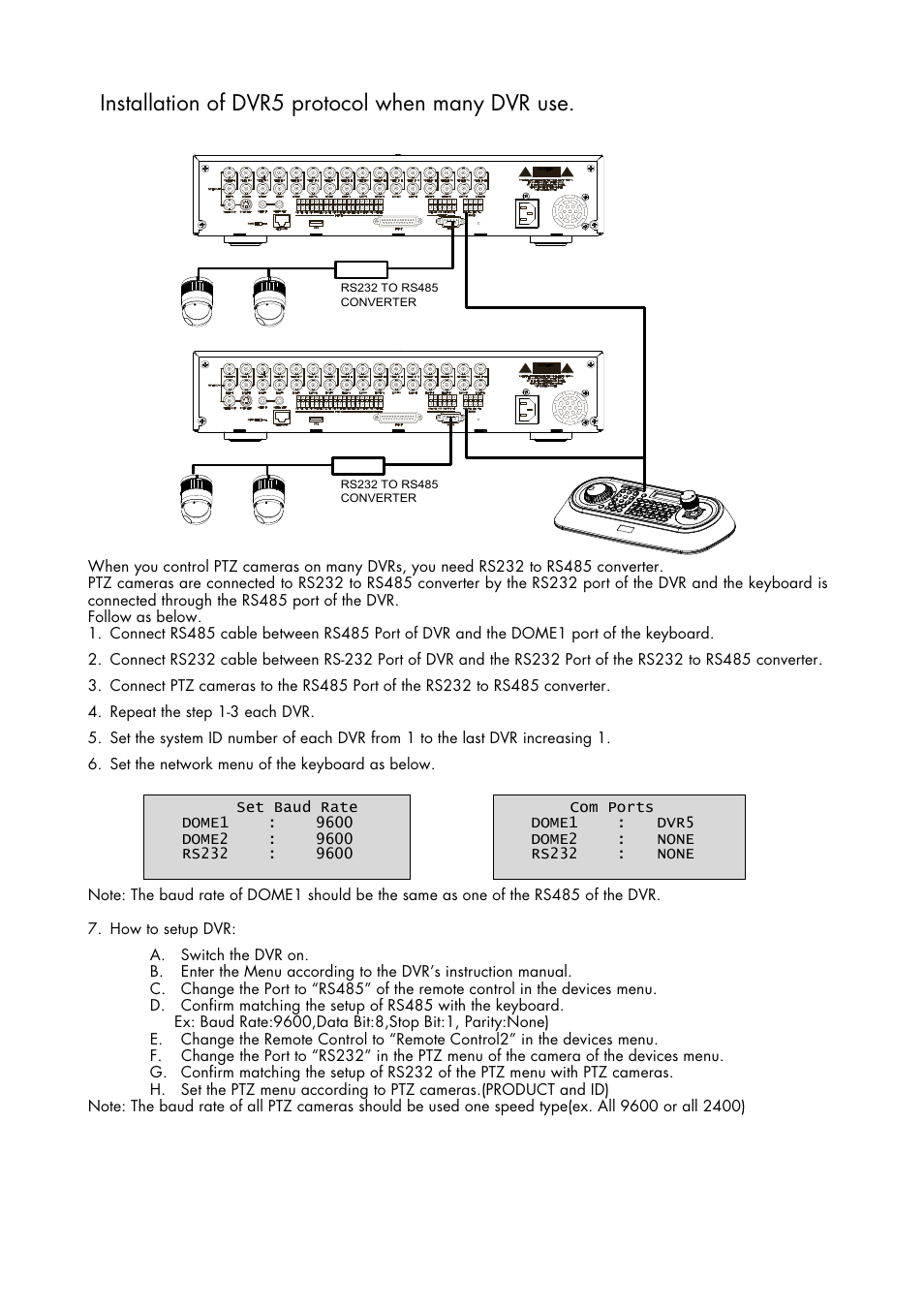 Installation of dvr5 protocol when many dvr use | Inter-M HDCC-400 User Manual | Page 39 / 48