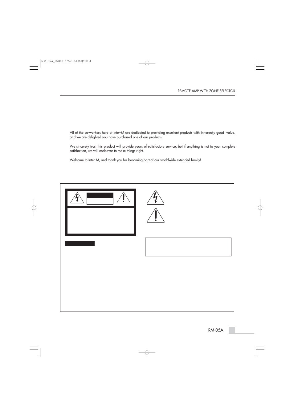 Welcome | Inter-M RM-05A User Manual | Page 3 / 15
