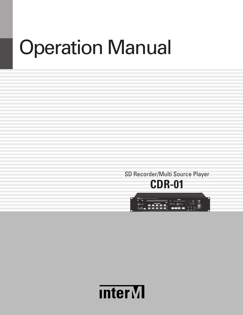 Inter-M CDR-01 User Manual | 28 pages