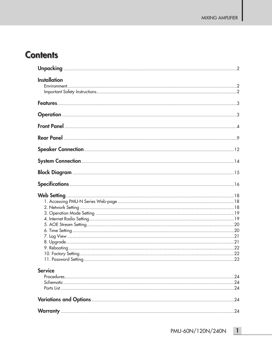 Inter-M PMU-120N User Manual | Page 3 / 28