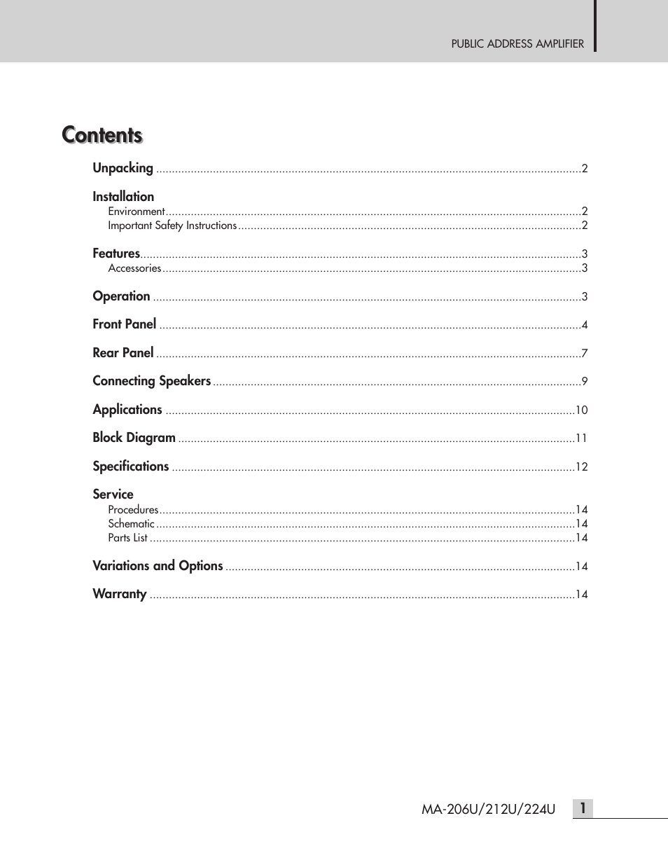 Inter-M MA-212U User Manual | Page 3 / 20