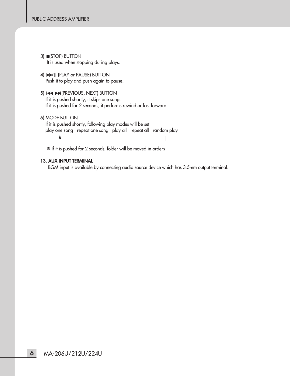 Inter-M MA-212U User Manual | Page 8 / 20