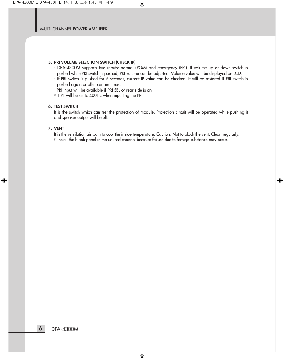 Inter-M DPA-4300M User Manual | Page 8 / 24