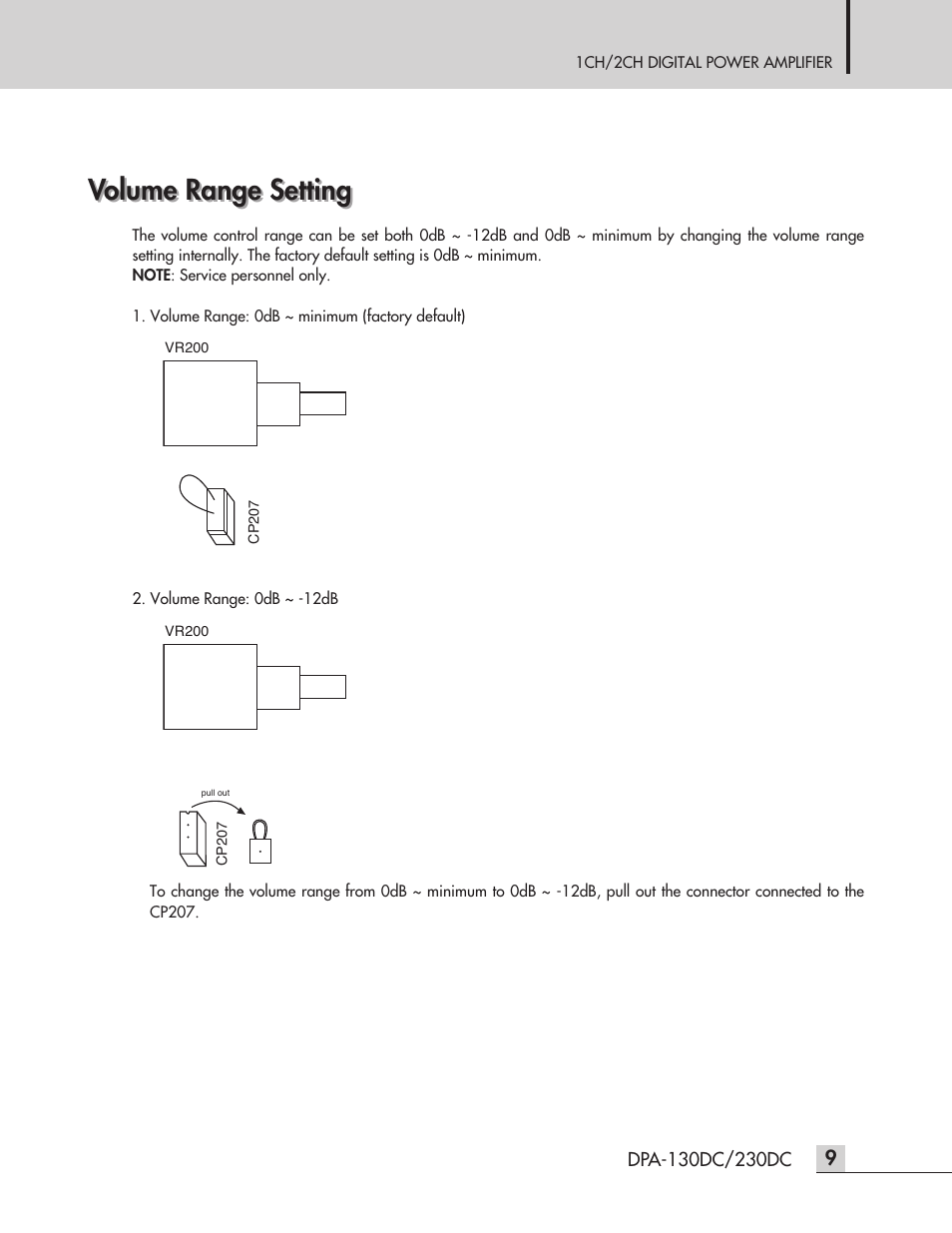 Volume range setting | Inter-M DPA-230DC User Manual | Page 11 / 20