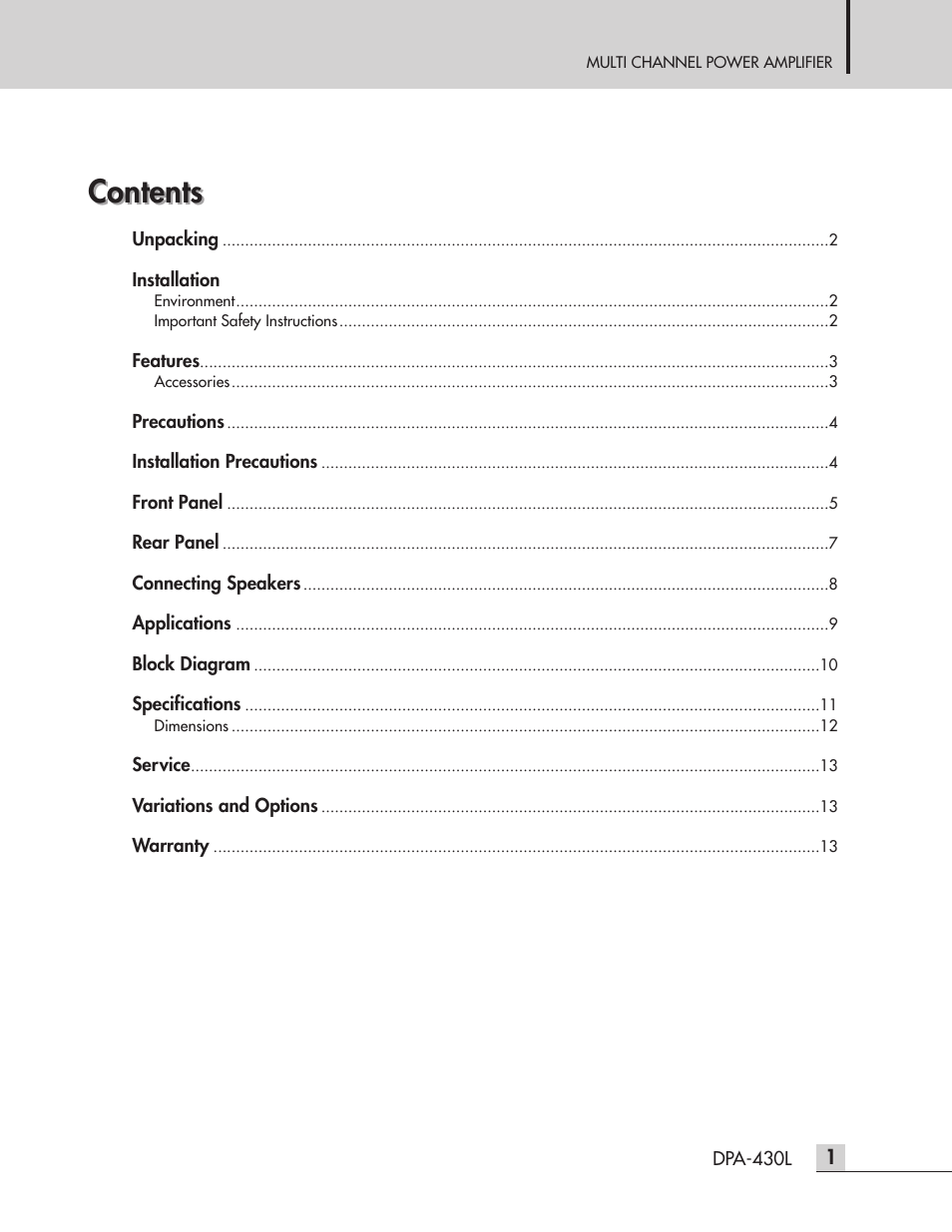 Inter-M DPA-430L User Manual | Page 3 / 20