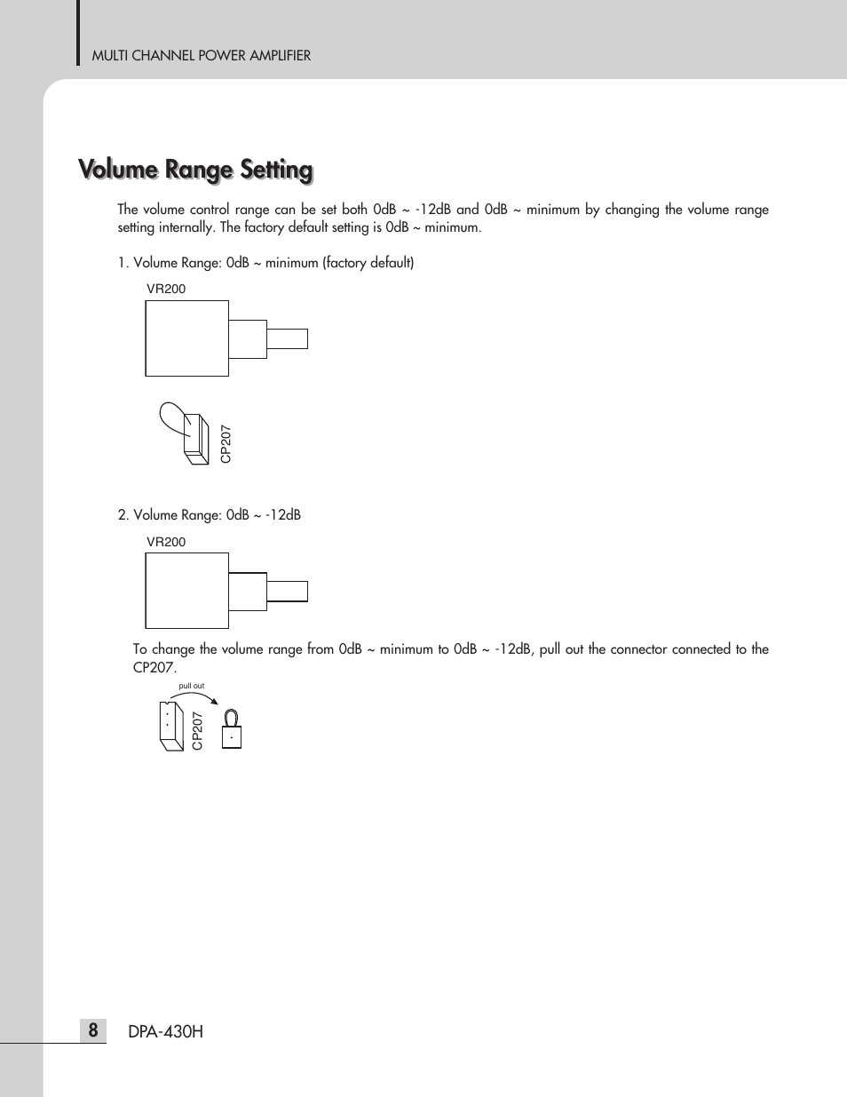 Volume range setting | Inter-M DPA-430H User Manual | Page 10 / 20