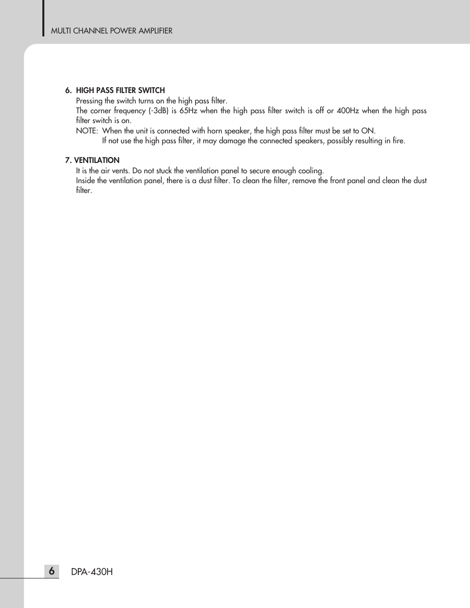 Inter-M DPA-430H User Manual | Page 8 / 20