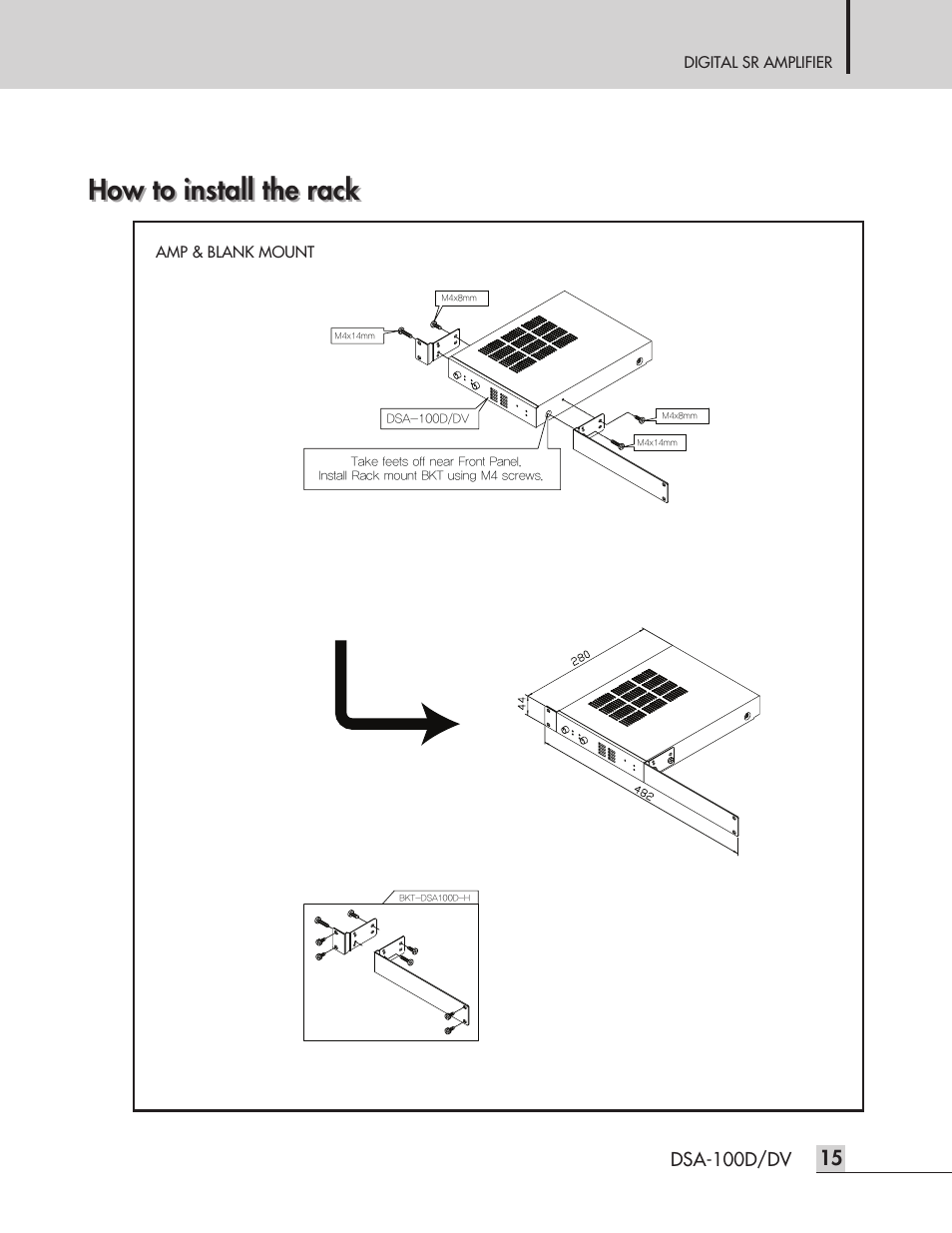 How to install the rack, Dsa-100d/dv | Inter-M DSA-100D User Manual | Page 17 / 20