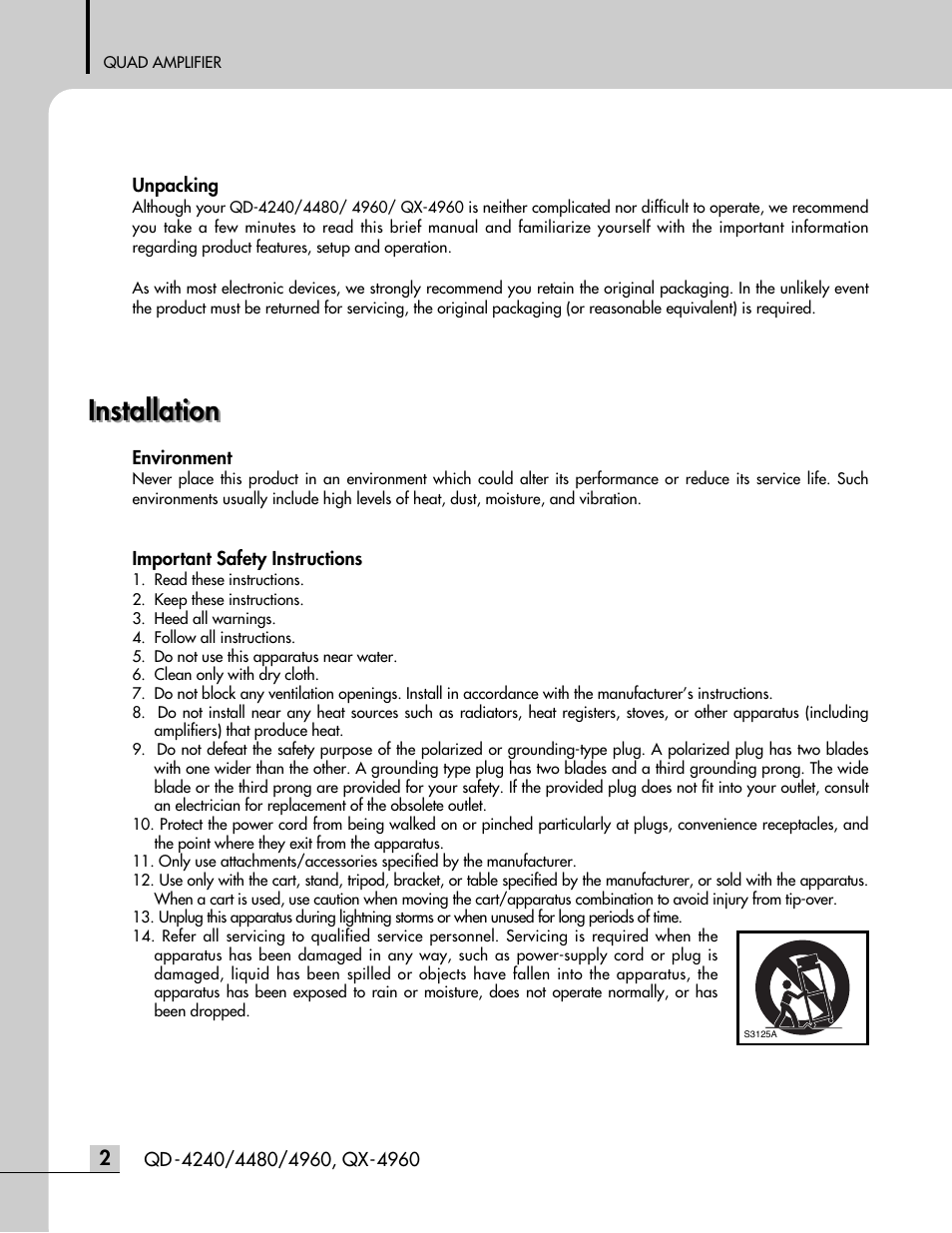 Installation | Inter-M QD-4960 User Manual | Page 4 / 26