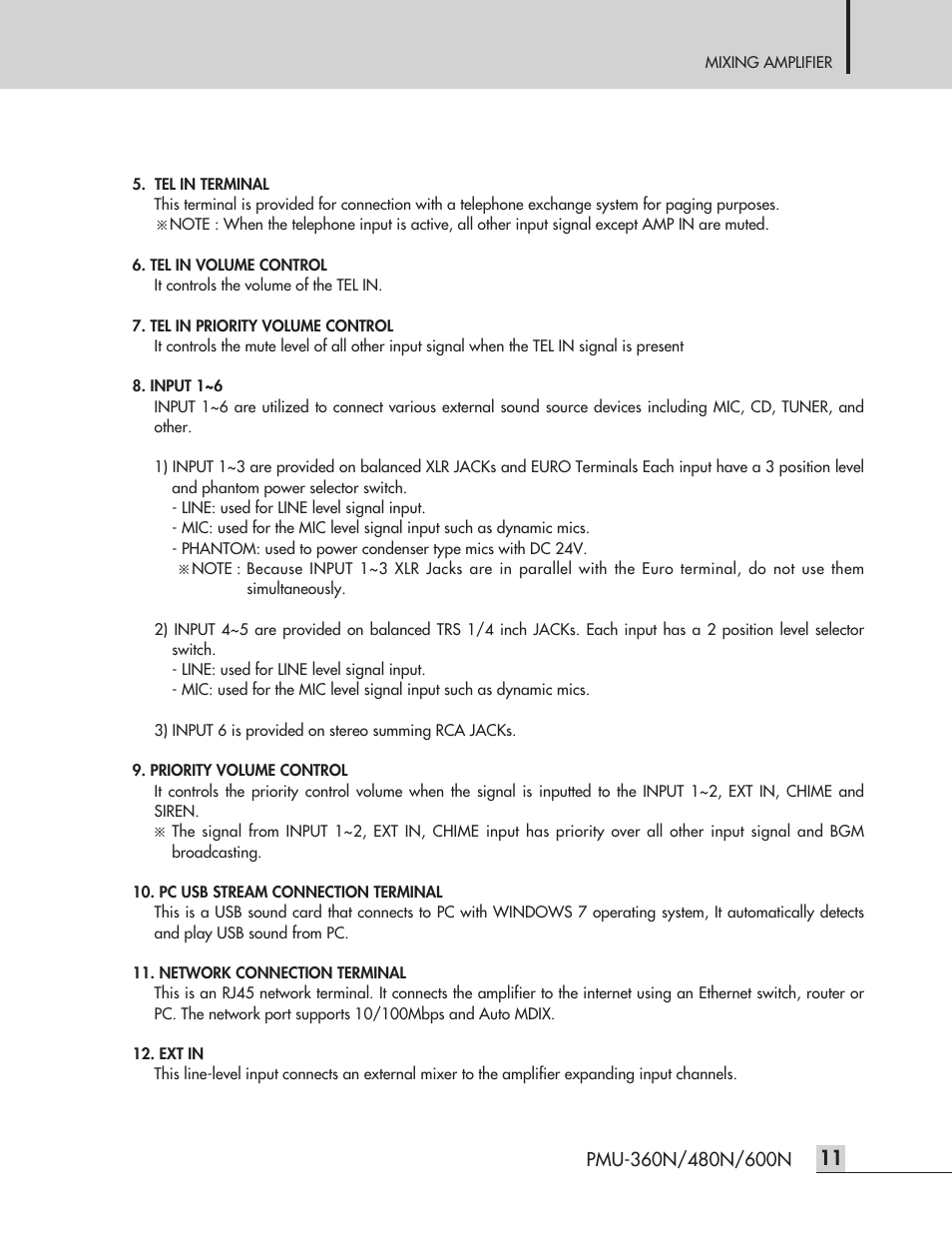 Inter-M PMU-360N User Manual | Page 13 / 35