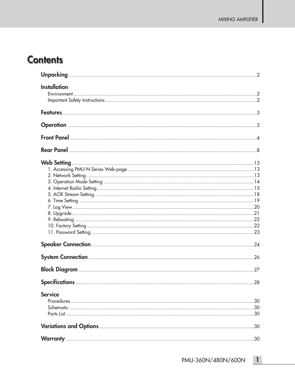 Inter-M PMU-360N User Manual | Page 3 / 35