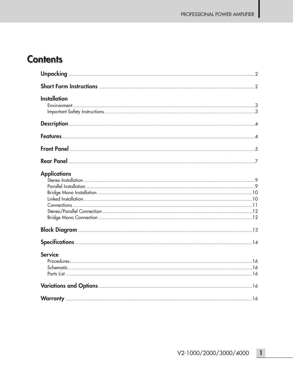Inter-M V2-2000 User Manual | Page 3 / 20