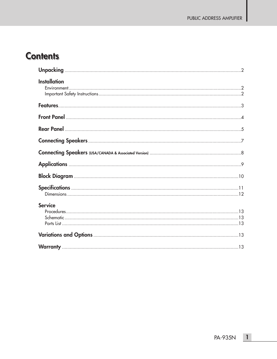 Inter-M PA-935N User Manual | Page 3 / 16