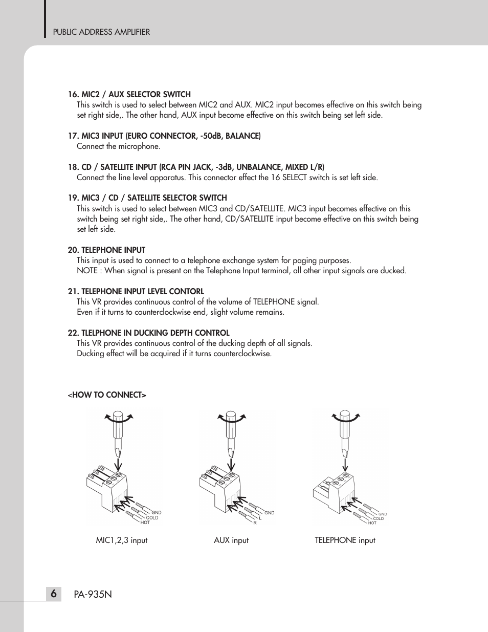 Inter-M PA-935N User Manual | Page 8 / 16