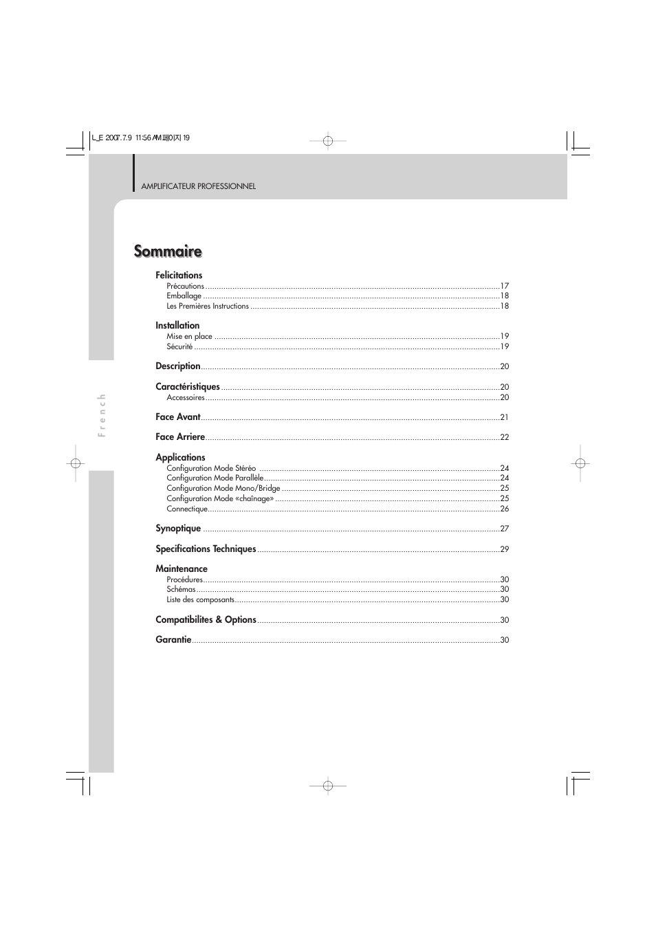 Sommaire | Inter-M L-2400 User Manual | Page 18 / 67