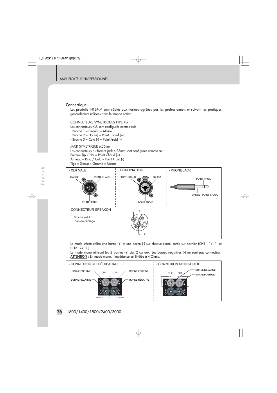 Applications, Connectique | Inter-M L-2400 User Manual | Page 28 / 67