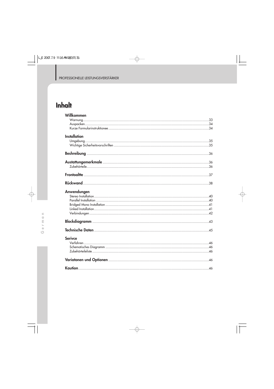 Inhalt | Inter-M L-2400 User Manual | Page 34 / 67