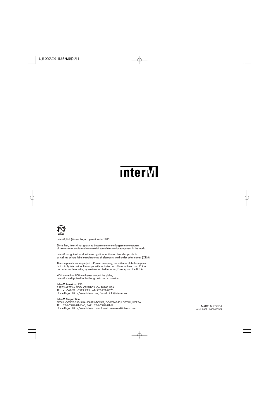 Inter-M L-2400 User Manual | Page 67 / 67