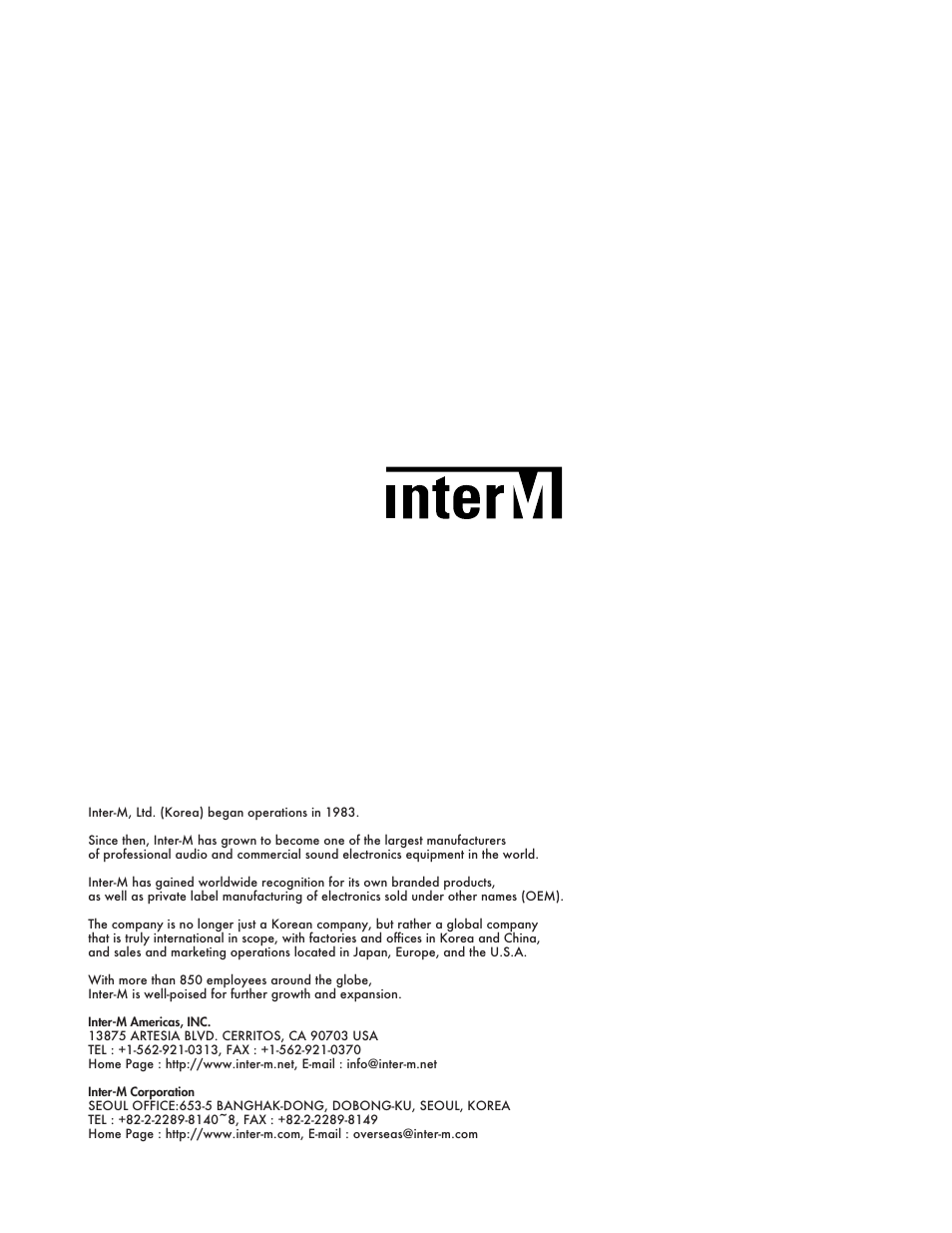 Inter-M OT-4960 User Manual | Page 12 / 12