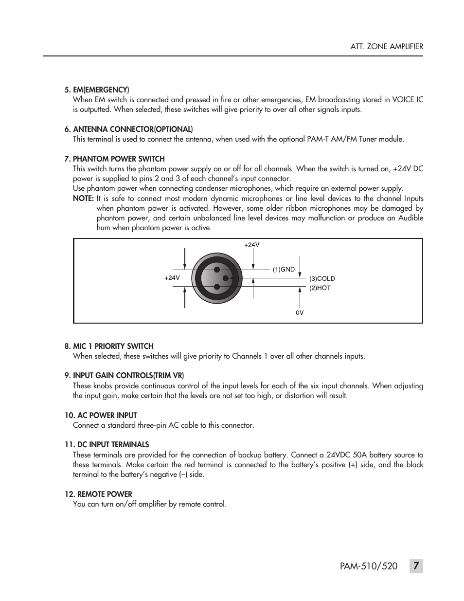 Inter-M PAM-520 User Manual | Page 10 / 19