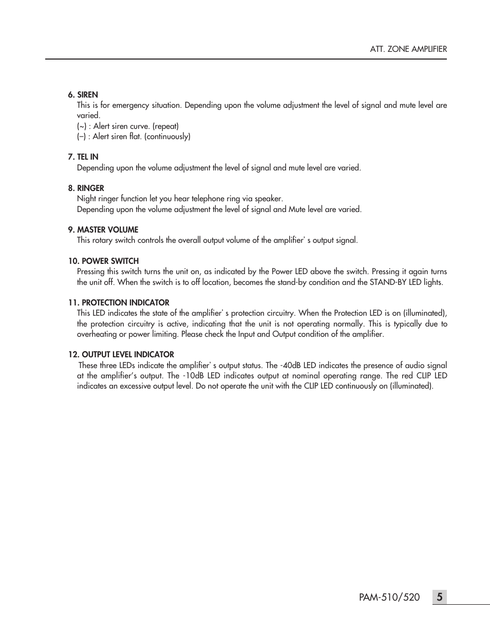 Inter-M PAM-520 User Manual | Page 8 / 19