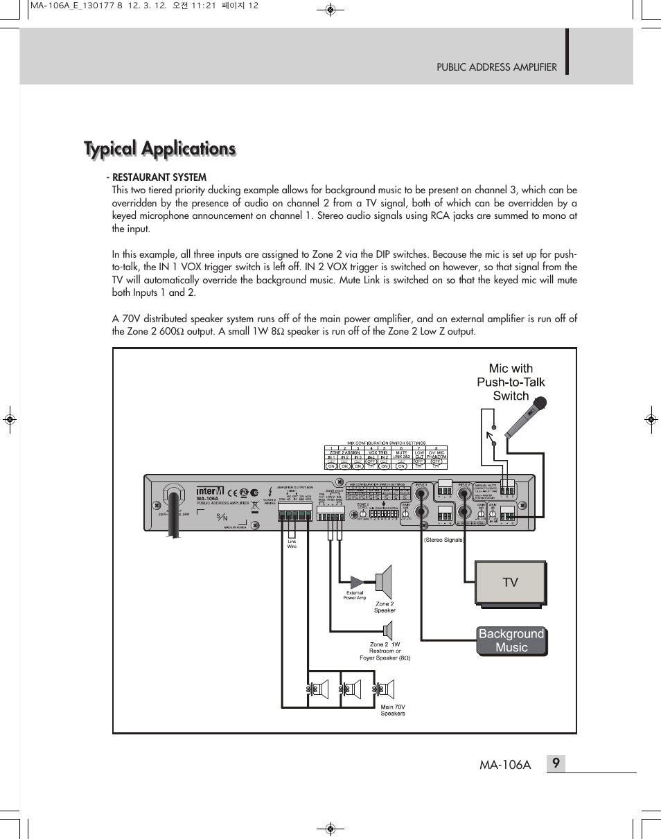Typical applications | Inter-M MA-106A User Manual | Page 12 / 16