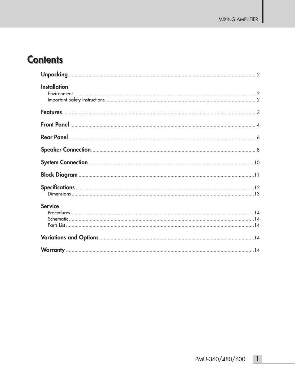Inter-M PMU-600 User Manual | Page 3 / 20