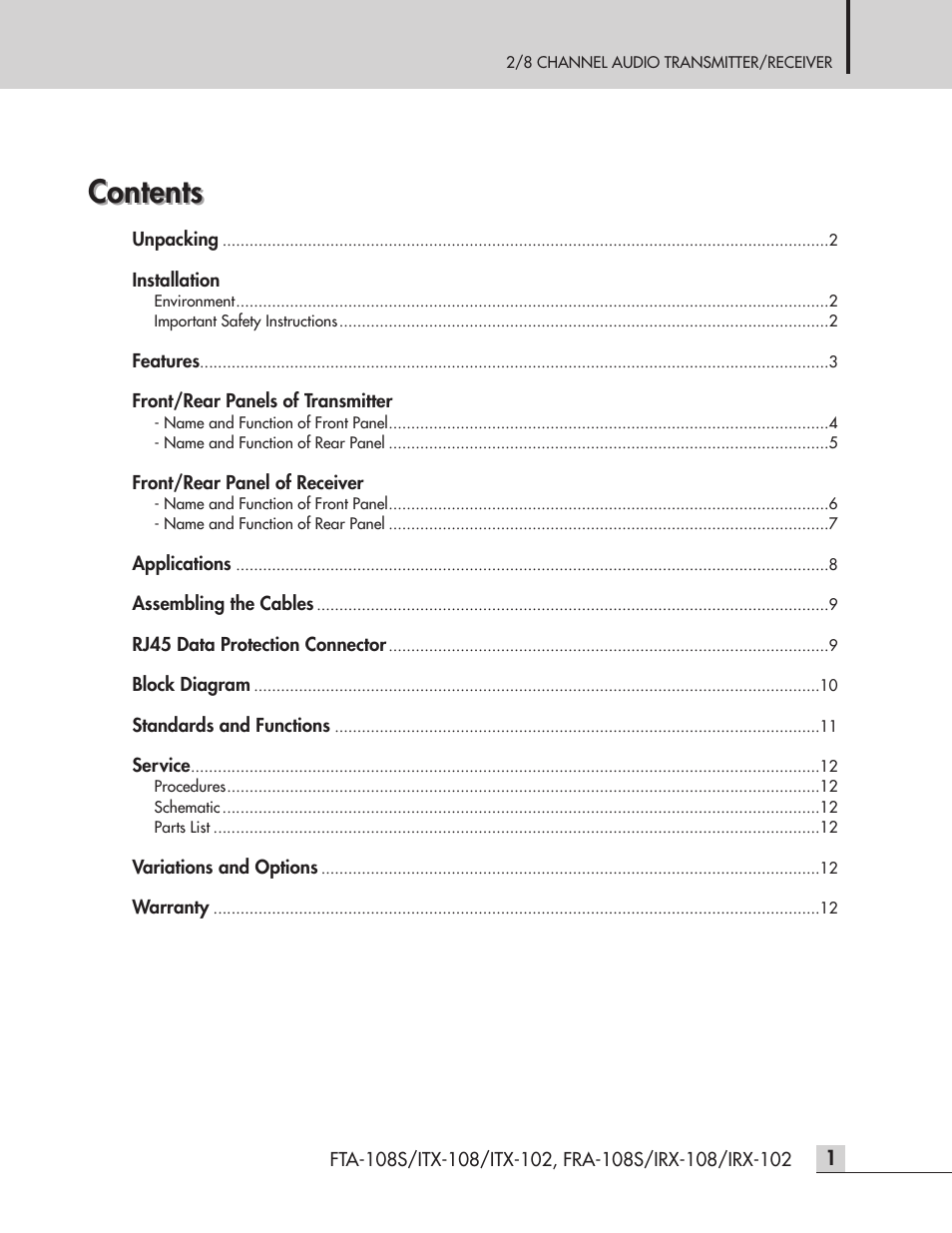 Inter-M FTA-108S User Manual | Page 3 / 16