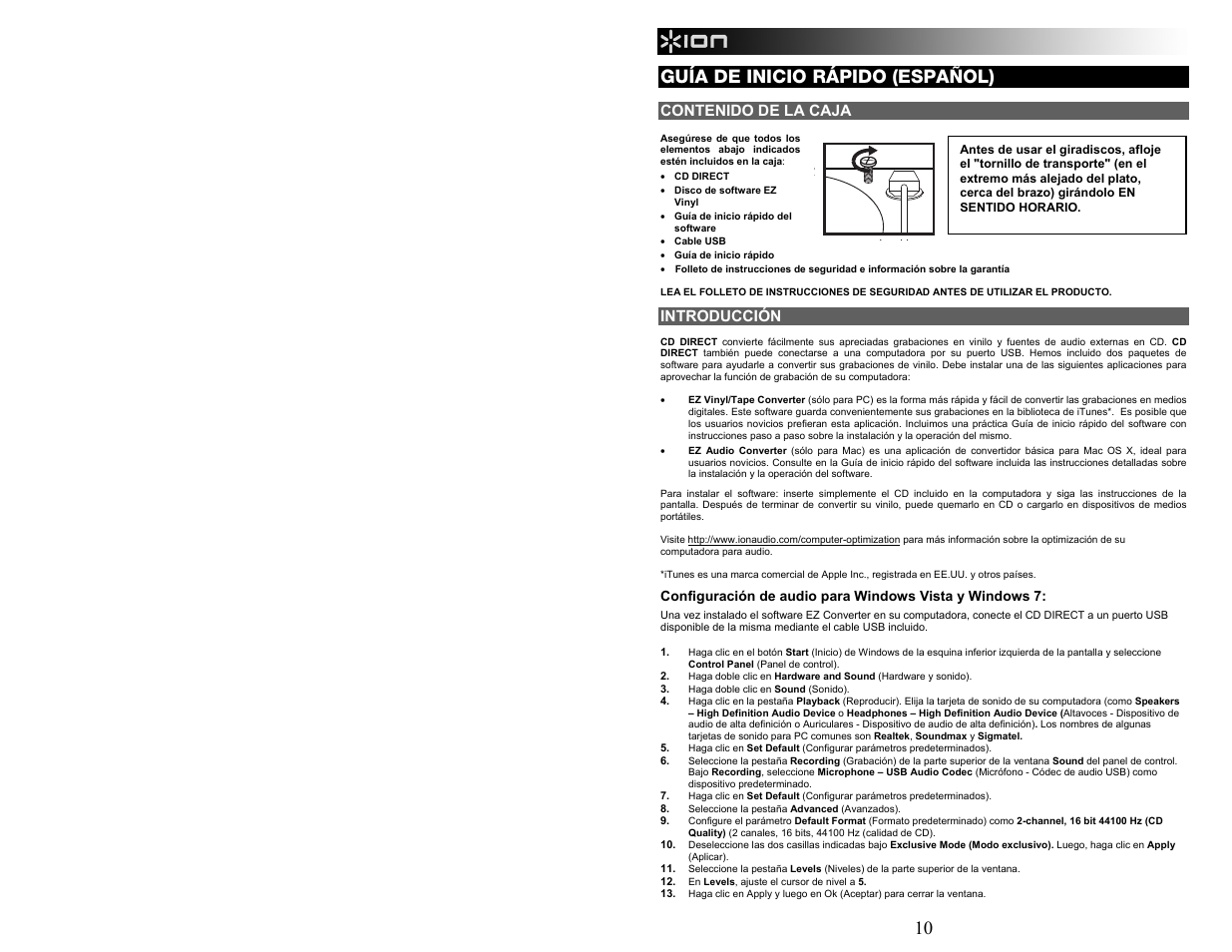 ION Audio CD Direct User Manual | Page 10 / 48