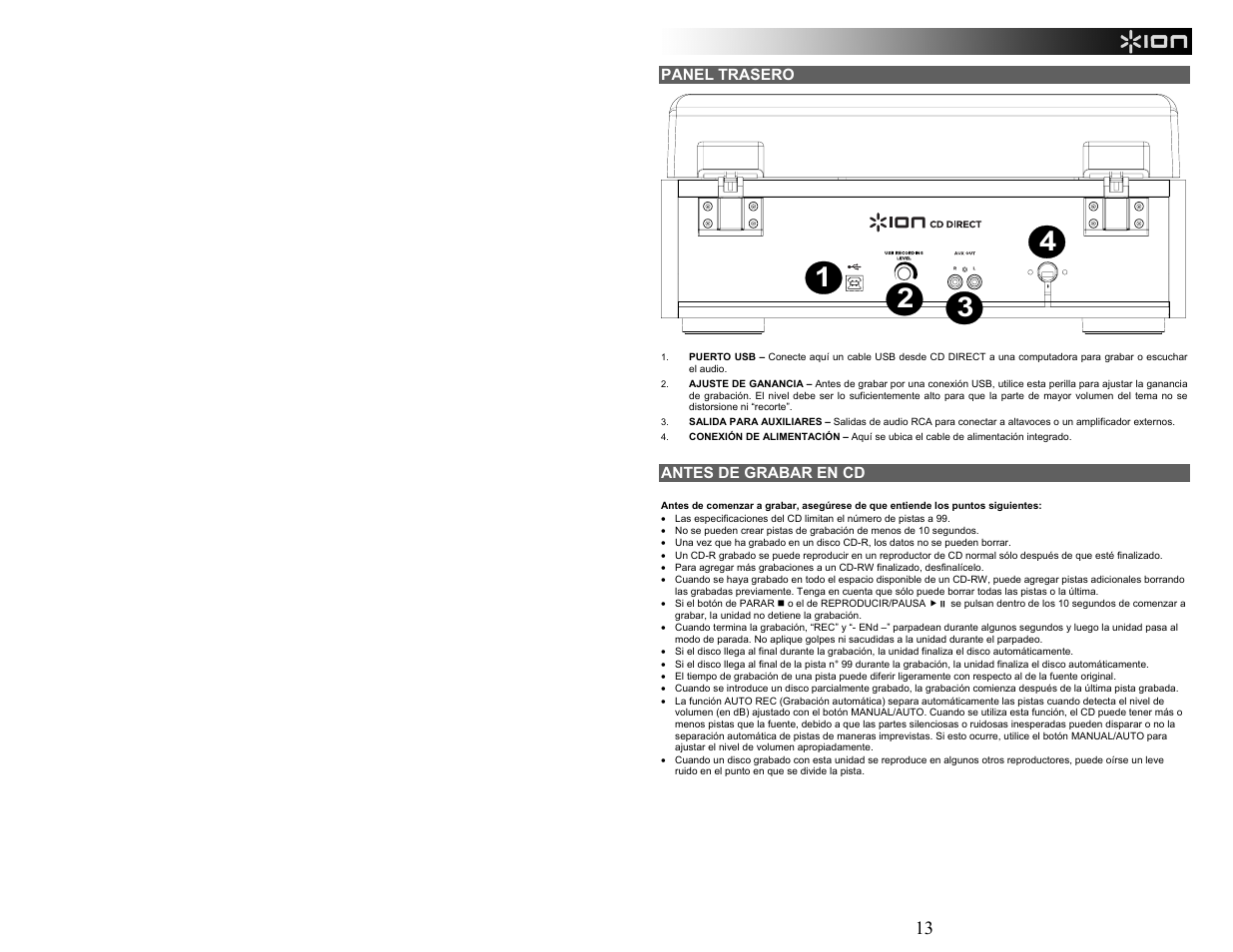 ION Audio CD Direct User Manual | Page 13 / 48