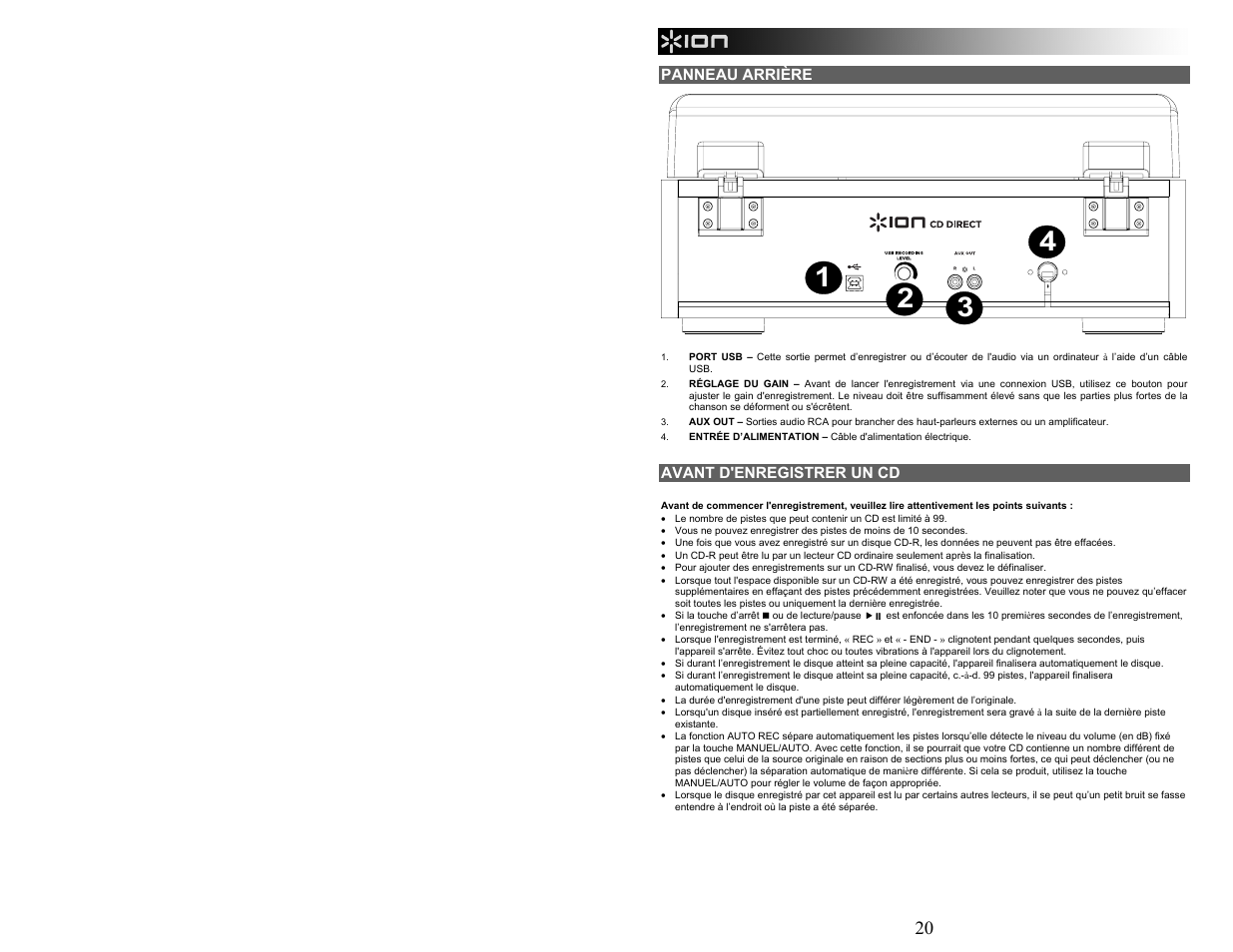 ION Audio CD Direct User Manual | Page 20 / 48